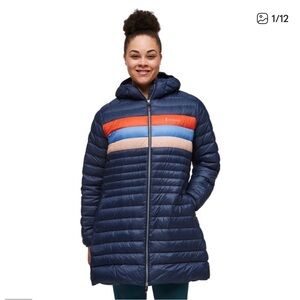 Cotopaxi Women's Puffer Jacket - Navy, Red, and White